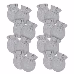 Gerber Baby 12-Pack No Scratch Mittens  Gray Heather  0-3 Months (8-Pack)