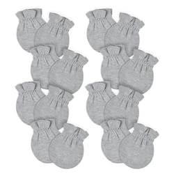 Gerber Baby 12-Pack No Scratch Mittens  Gray Heather  0-3 Months (8-Pack)