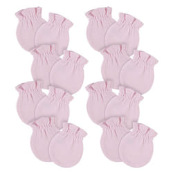 Gerber Baby 12-Pack No Scratch Mittens  Light Pink  0-3 Months (8-Pack)