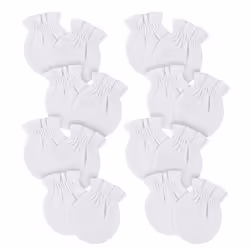 Gerber Baby 12-Pack No Scratch Mittens White 0-3 Months (8-Pack)