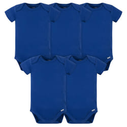 gerber Baby 5 Pack Onesies Multi-Packs Bundle Interlock 180 gsm  Blue  24 Months