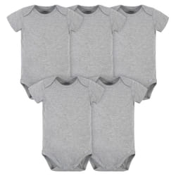 gerber unisex baby 5 Pack Onesies Multi-packs Bundle Interlock 180 gsm Shirt  Heather grey  18 Months US