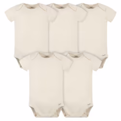 gerber Baby 5 Pack Onesies Multi-Packs Bundle Interlock 180 gsm  Natural  24 Months