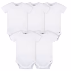 gerber unisex baby 5 Pack Onesies Multi-packs Bundle Interlock 180 gsm Shirt  White  24 Months US