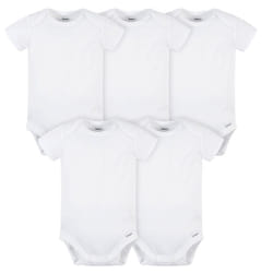 gerber unisex baby 5 Pack Onesies Multi-packs Bundle Interlock 180 gsm Shirt  White  24 Months US