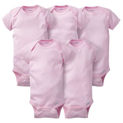 Gerber Baby 5-Pack Solid Onesies Bodysuits  Pink  18 Months