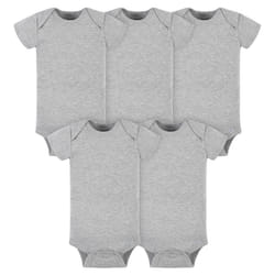 Gerber Baby 5-Pack Solid Onesies Bodysuits  Gray  12 Months