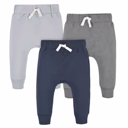 Gerber Baby Boys' Toddler 3-Pack Jogger Pants Navy/Gray 0-3 Months