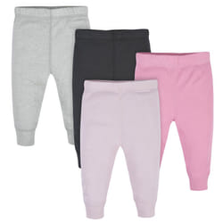 Gerber Baby Girls Multi-Pack Active Pants Set  pink/black/gray  24 Months