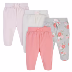 Gerber Baby Girls' 4-Pack Microfleece Pants Floral 12 Months