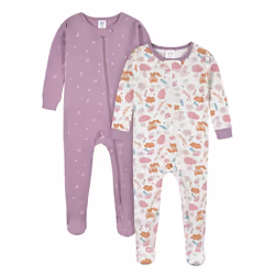 Gerber Baby Girl's 4-Pack Footed Pajamas  Apple and Woodland Floral  4T