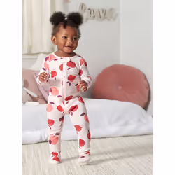 Gerber Baby Girl's 4-Pack Footed Pajamas  Apple and Woodland Floral  4T