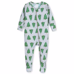 gerber Unisex Baby Toddler Buttery Soft Snug Fit Footed Pajamas with Viscose Made from Eucalyptus, Trees, 18 Months