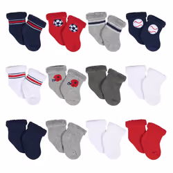 gerber Unisex Baby 12-Pair Sock Bundle Sports Blue 0-3 Months
