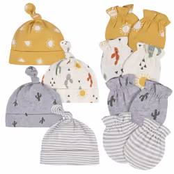 Gerber Baby 8 9-Piece Cap and Mitten Sets Southwest 0-3 Months