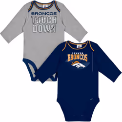 NFL Gerber Unisex Baby 2 Pack Long Sleeve Onesie Bodysuit  Team Color  3-6 Months