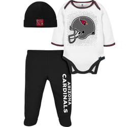 Gerber NFL Baby Boys' 3Pc Bodysuit  Footed Pant  & Cap Set  Arizona Cardinals  3-6 Months