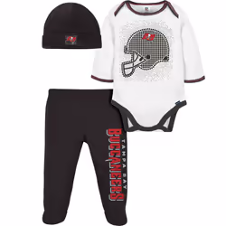 Gerber NFL Baby Boys' 3Pc Bodysuit Footed Pant & Cap Set Tampa Bay Buccaneers 6-9 Months