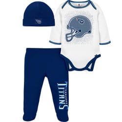 Gerber NFL Baby Boys' 3Pc Bodysuit  Footed Pant  & Cap Set  Tennessee Titans  3-6 Months