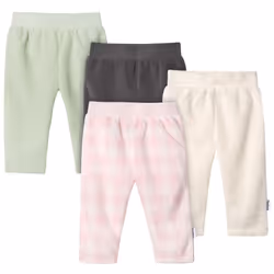 Gerber Baby Girl's 4-Pack Microfleece Pants Pink Gingham