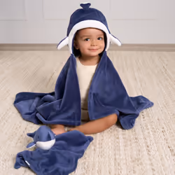 Gerber Baby Unisex Hooded Wearable Blanket & Security Blanket Set  Coastal Calm  One Size