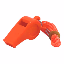 Shoreline Marine Safety Whistle ABS Plastic Build Orange-colored Pea-Less Whistle with Lanyard