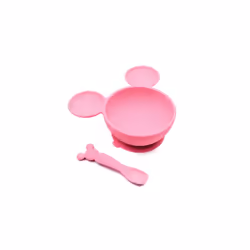 Bumkins Baby Bowls Disney Minnie Mouse Silicone Baby Feeding Set Suction Bowls for Baby and Toddler with Spoon First Feedi ...