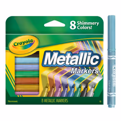 Crayola Metallic Markers  Art Supplies  8 Count  Colors May Vary