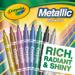 Crayola Metallic Markers  Art Supplies  8 Count  Colors May Vary