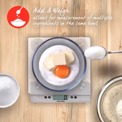 3003 SSSVDR08EU16 Kitchen Weighing Scale â Digital Glass Food Scales, Weighs Liquids/Fluids, Easy Read LCD Display, Metric/Imperial Measures, Tare
