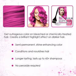 Punky Colour Box Kit Flamingo Pink - For Bleached  Blonde or Highlighted Hair  Non-Damaging Hair Dye  Vegan  PPD and Paraben Free  Condition