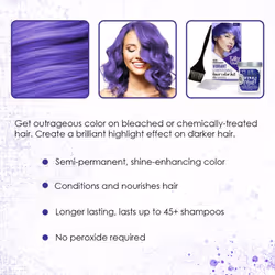 Punky Colour Box Kit Violet - For Bleached  Blonde or Highlighted Hair  Non-Damaging Hair Dye  Vegan  PPD and Paraben Free  Conditions Hair
