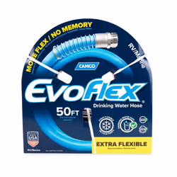 Camco EvoFlex 50Ft Water Hose  RV Drinking Water Hose Contains No Lead  No BPA  No Phthalate  Flexible Design wStainless St