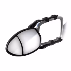 Camco Clamp-On Dual View Towing Mirror | Features 2 Independently Adjustable Mirrors and an Aerodynamic Design | Black (25653 ...