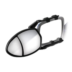 Camco Clamp-On Dual View Towing Mirror | Features 2 Independently Adjustable Mirrors and an Aerodynamic Design | Black (25653)