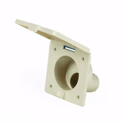 Camco RV Fill Spout with Door | Easy to Install | Colonial White 37102