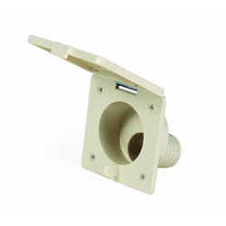 Camco RV Fill Spout with Door | Easy to Install | Colonial White 37102