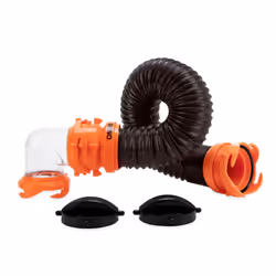 Camco RhinoFLEX Tote Tank 3-foot Sewer Hose Kit | Features a Clear Low-Profile 90-Degree Elbow  Steel Wire Reinforced Polyole ...