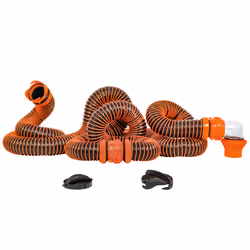 Camco RhinoEXTREME 20ft RV Sewer Hose Kit, Includes Swivel Fitting and Translucent Elbow with 4-In-1 Dump Station Fitting, Cr ...