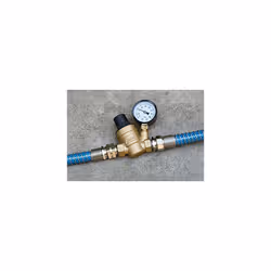 Camco 40058 Adjustable Brass Water Pressure Regulator - Helps Prevent Damage To Appliances and Plumbing Fixtures From High Water Pressure  Great for R