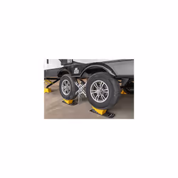 Camco RV Curved Leveler with Chock - 2 Pack - Easy Drive-on Leveler Adds Upto 4 in Height 44425