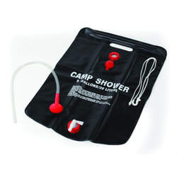 Camco Outdoor Natural Solar Shower with On-Off Valve for Campsites - Holds 5 Gallons of Water  Sufficient for 3-4 Showers  Excellent for Camping  Hiki