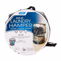 Camco Pop Collapsible Mesh Hamper Basket with Handles-Easy to Store an