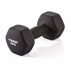 York Fitness Barbell Neo Hex Single Free Weight Dumbbell Exercise Equipment, 8Kg