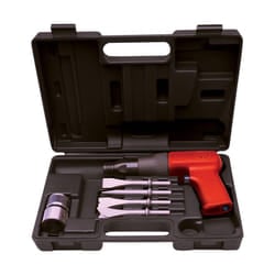 CP7110 Red. Vibration Air Hammer Kit comes with 4 Chisels