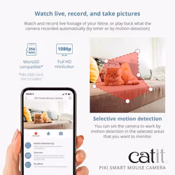 CATIT PIXI Smart Mouse Camera Motion Detection Night vision 1080p