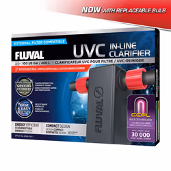 Fluval In-Line 3W UVC Clarifier Water Greenwater Aquarium Fish Tank 2024