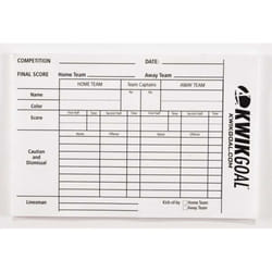Kwik Goal Referee Score Sheets  White
