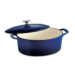 Tramontina Covered Oval Dutch Oven Enameled Cast Iron 5.5-Quart Gradated Cobalt  80131/077DS