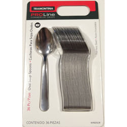 Tramontina Pro Line commercial grade Stainless Steel Oval Soup Spoon, Windsor Pattern (36 pieces)